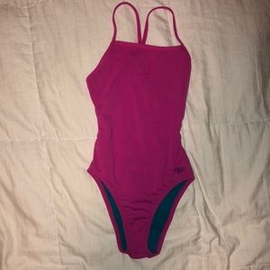 Small Hot Pink Speedo 1 piece Swimsuit